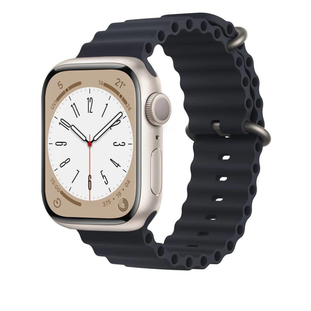 NEW Mid Night Silicone Ocean Strap for Apple Watch